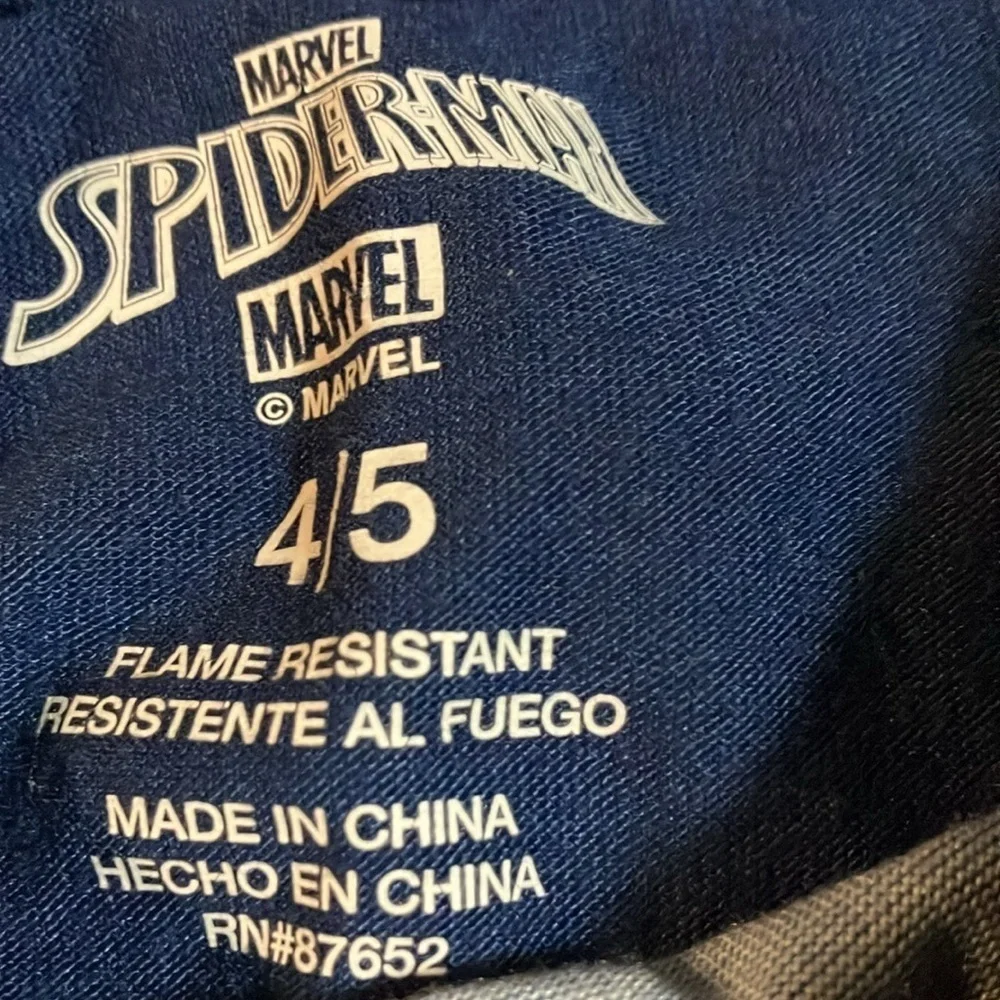 MARVEL Child’s Officially Licensed SPIDER MAN PJ SET Size 4/5  Red/Blue Preowned